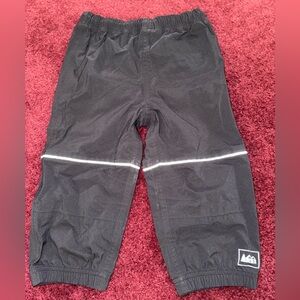REI waterproof rain pants toddler black wind breaker